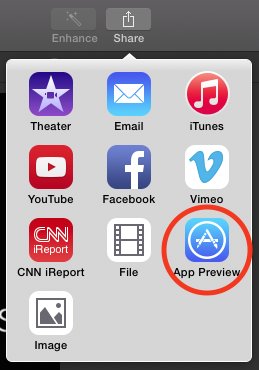 App Preview Share Menu