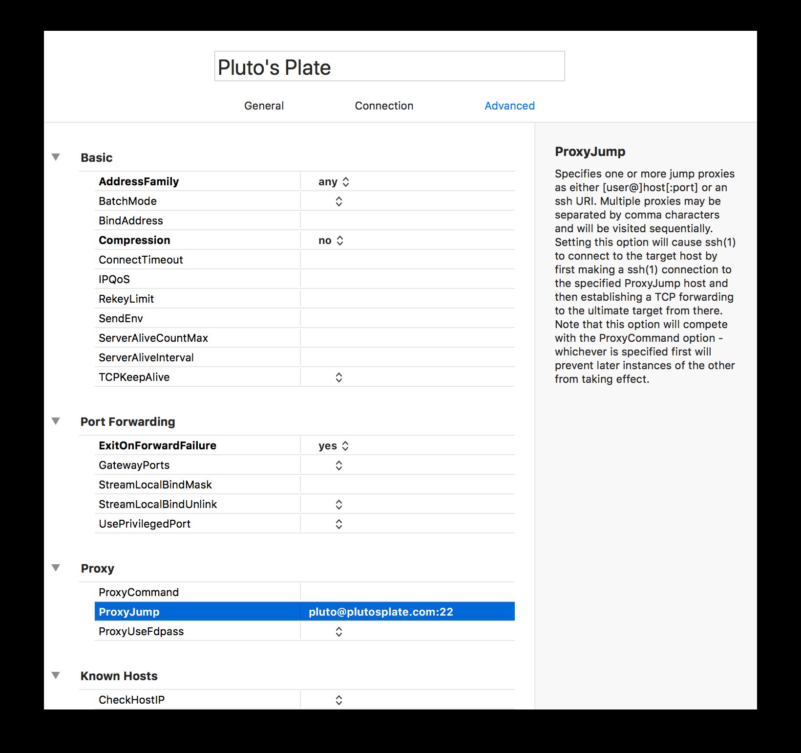 Core Tunnel - Advanced Option Editor