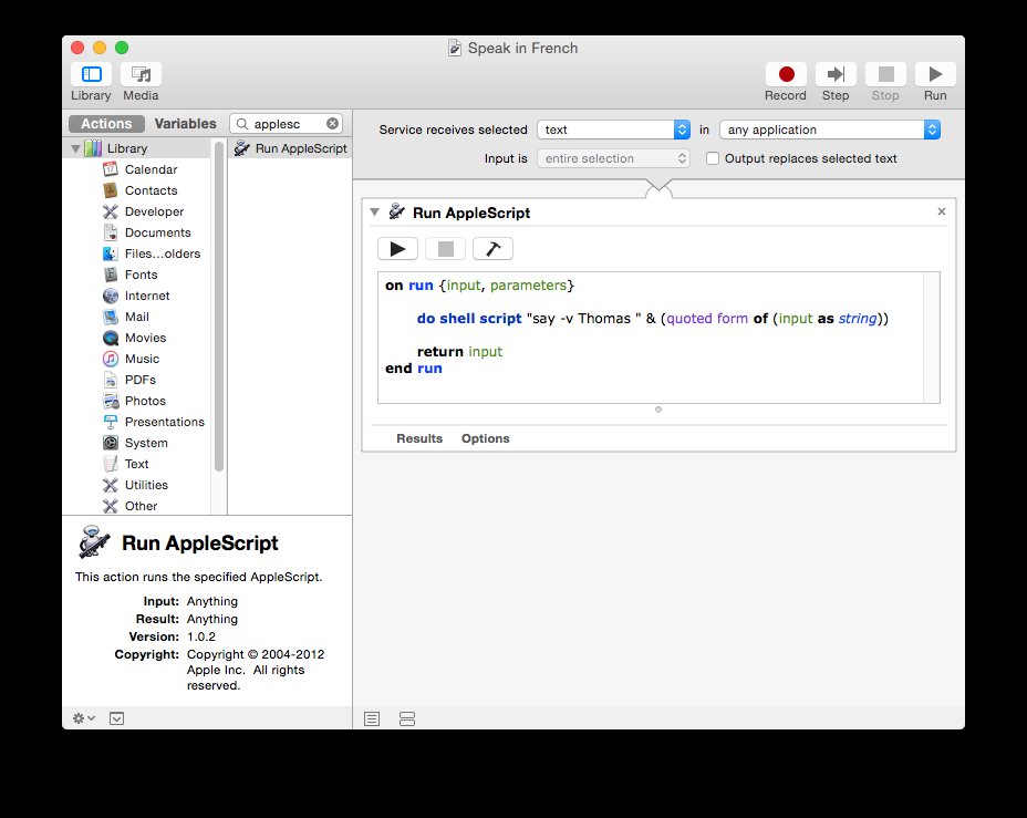 Automator say service