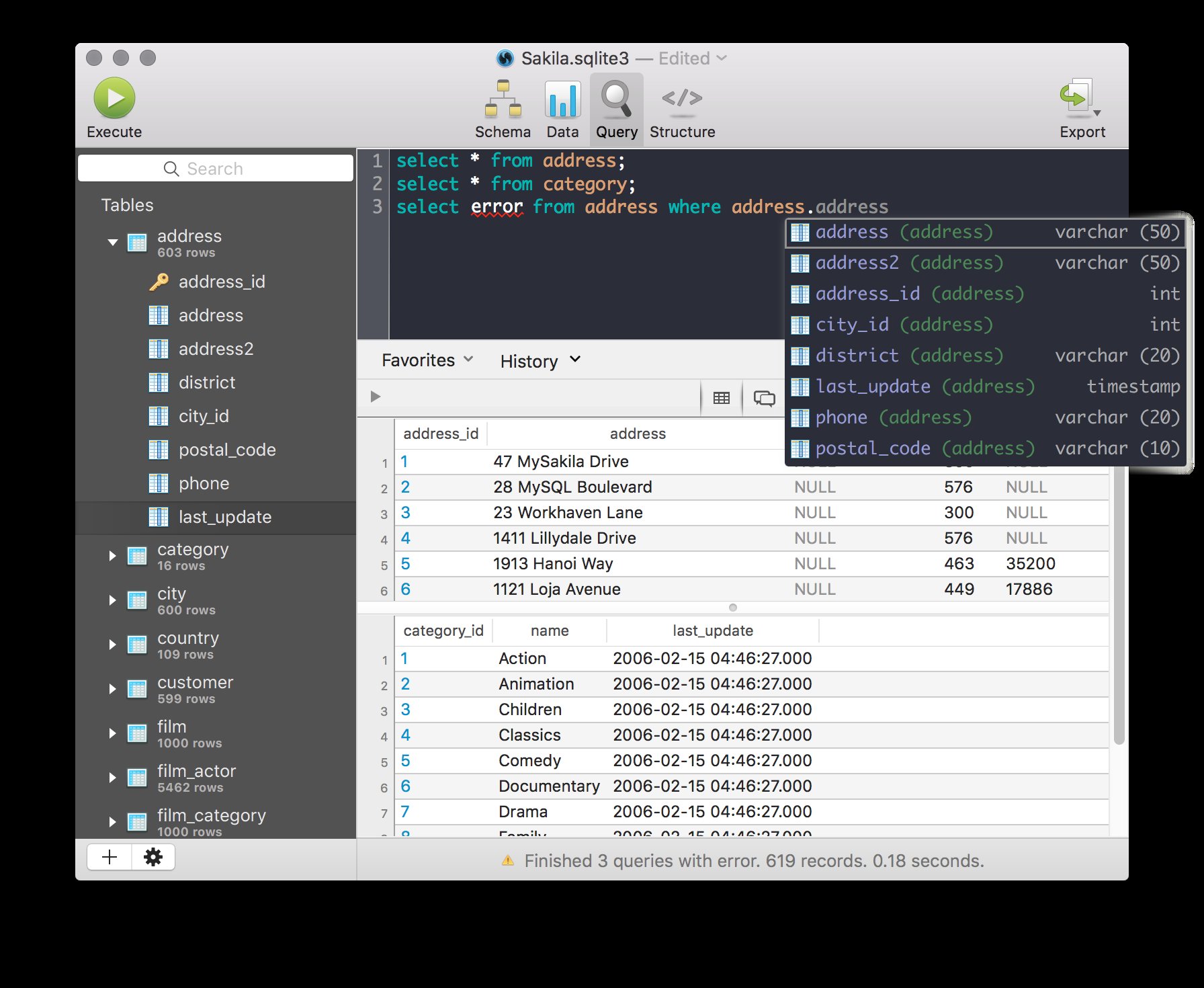 SQLPro for SQLite screenshot 1