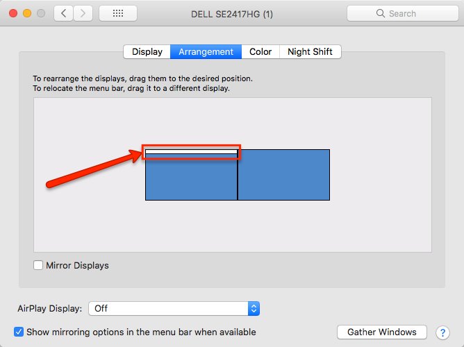 System Preferences/Displays/Arrangement