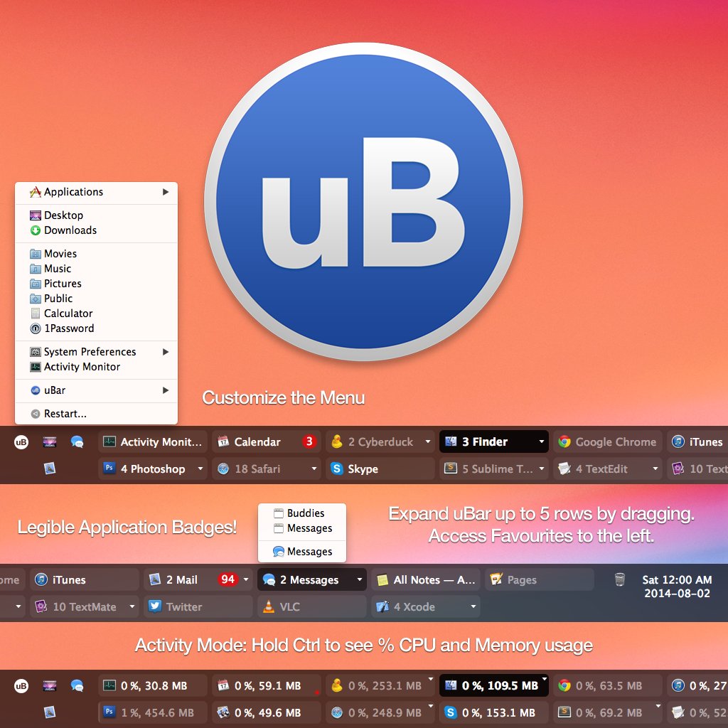 uBar taskbar for Mac