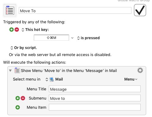 The keyboard macro for Keyboard Maestro