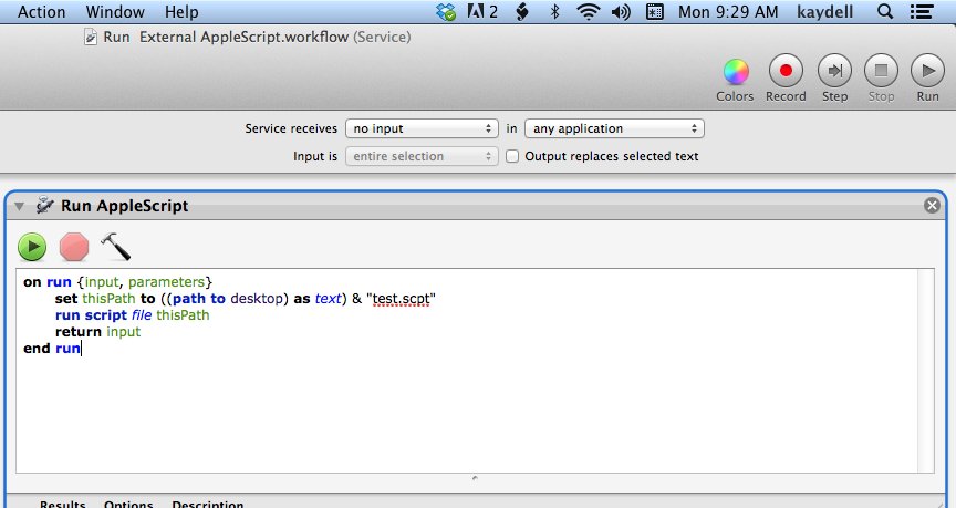 Automator Service That Calls an Existing AppleScript