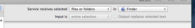 Automator service input