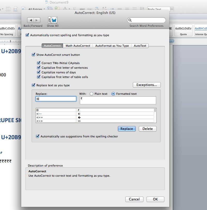 AutoCorrect preferences 2