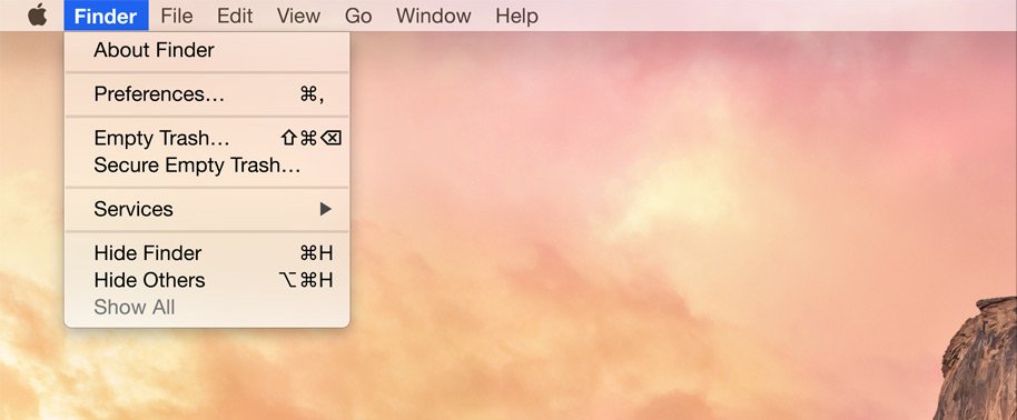 OS X Yosemite Menubar