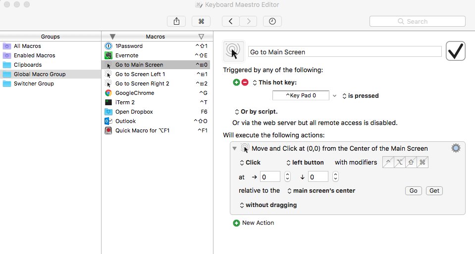 mouse movement to select display