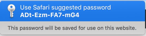 use safari suggested password