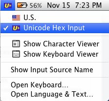 Input switcher in the Mac menu bar.